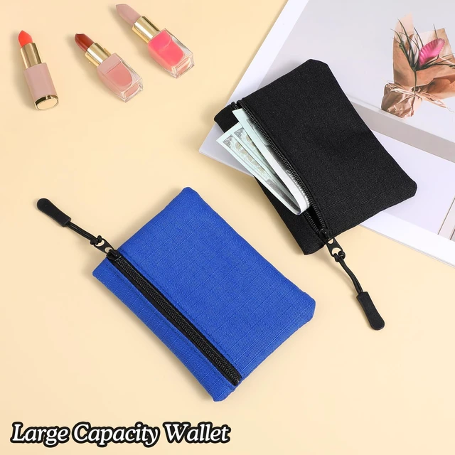 Alt view image 4 of 7 - 2PCS Small Coin Purse Coin Purse Toiletry Bag Wallet Cosmetic Bag | for Women, Waterproof Oxford Cloth, with Zipper Pocket, Soft Pouch, Small Change Pouch