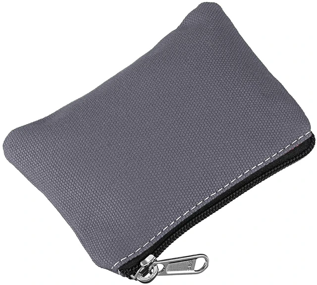 Main image of 3.5" x 5" Coin Purse Pouch, Change Purses Small Organizer Bags with Zipper Canvas for Home, Dark Gray