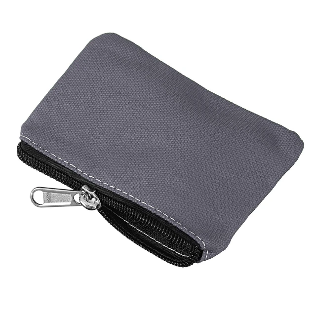 Alt view image 4 of 5 - 3.5" x 5" Coin Purse Pouch, Change Purses Small Organizer Bags with Zipper Canvas for Home, Dark Gray