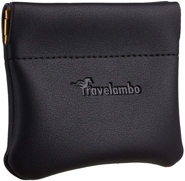 Main image of Leather Squeeze Coin Purse Pouch Change Holder For Men & Women (01 Vintage Black)