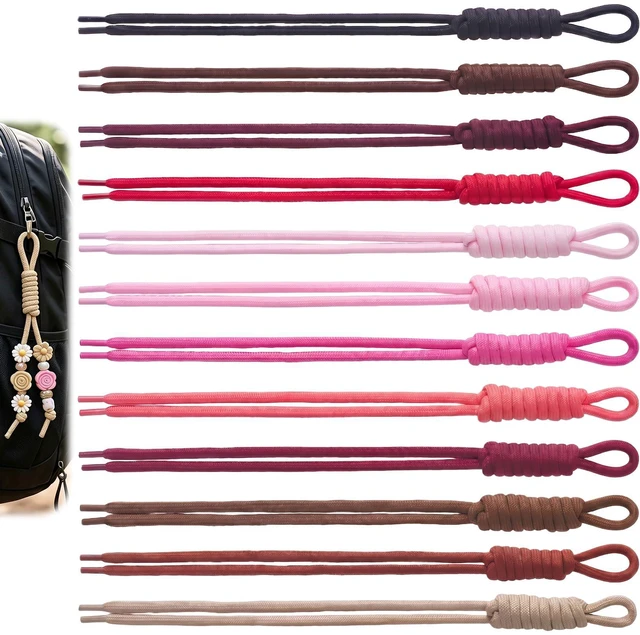 Main image of 12pcs Paracord Rope Keychain, DIY Paracord Keychain, Braided Cord Rope Bag Charm Key Chain Lanyard for Purse Backpack Handbag Decoration Accessories - 12 Colors