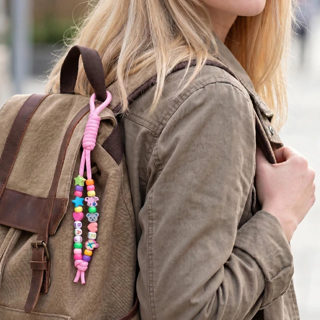 Alt view image 3 of 7 - 12pcs Paracord Rope Keychain Bag Charms, Pink | Polyester, Colorful, Braided Rope, Knot, 10.2in, for Handbag Purse Backpack Decoration