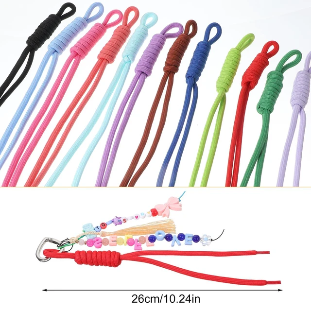 Alt view image 7 of 7 - 24 Pcs Paracord Keychain Colorful Rope Keychain Bag Braided Cord | Charms for Purse Handmade Braided Lanyard Knot for Keyring Backpack Handbag Decoration Accessories(24 Colors)