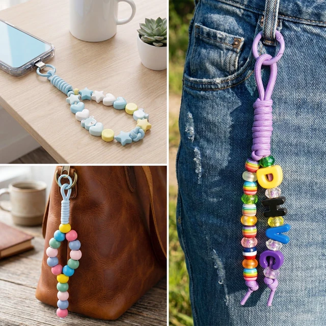 Alt view image 4 of 7 - 10pcs Paracord Rope Keychain, Paracord Keychain Bag Charms, 10 Color | Polyester & Alloy, with O Ring, Colorful, Braided Rope, Knot, 9.05in, for Handbag Purse Backpack Decoration