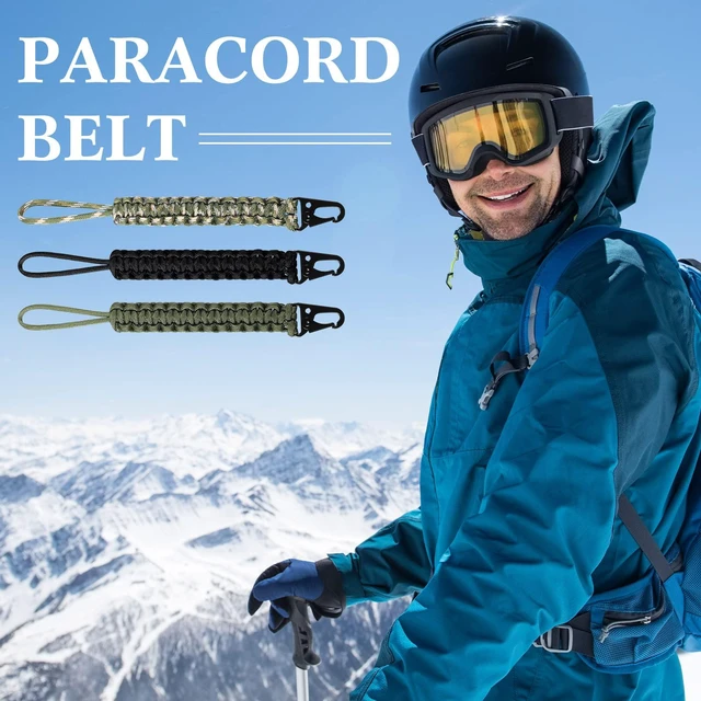Alt view image 5 of 6 - 3 Pcs 550 Paracord Lanyard Keychain,Black, Green, Camouflage Green