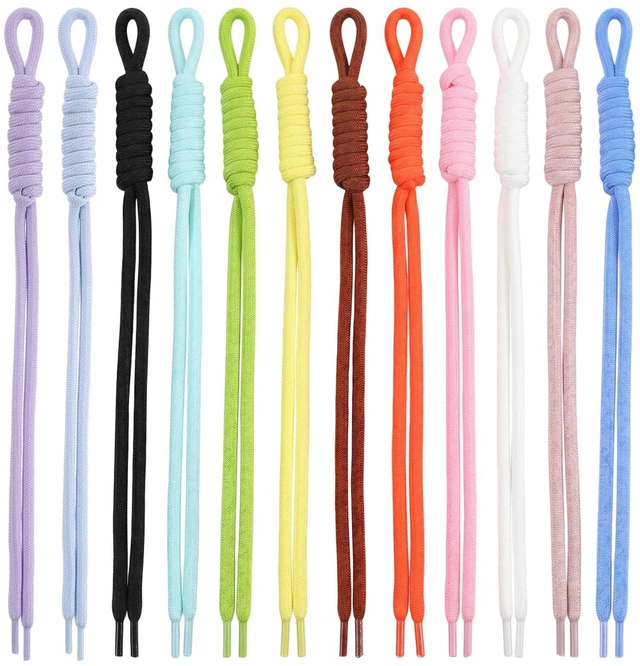 Main image of 12 Pcs Paracord Keychains, Colorful Braided Rope Bag Charms | Paracord Rope Keychain, Braided Rope Knot Key Chain, Rope Cord Accessories for Handbag Purse Backpack Decoration