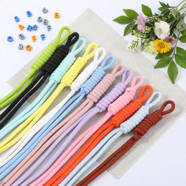 Alt view image 7 of 7 - 12 Pcs Paracord Keychains, Colorful Braided Rope Bag Charms | Paracord Rope Keychain, Braided Rope Knot Key Chain, Rope Cord Accessories for Handbag Purse Backpack Decoration