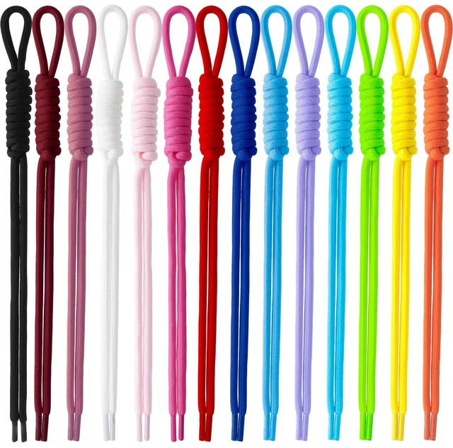 Main image of 14pcs Paracord Rope Keychain, Paracord Bag Charms, 14 Colors | Polyester, Colorful, Braided Rope, Knot, 9.6×0.7in, for Handbag Purse Backpack Decoration