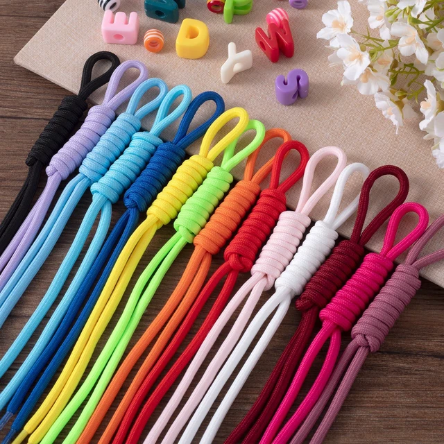 Alt view image 7 of 7 - 14pcs Paracord Rope Keychain, Paracord Bag Charms, 14 Colors | Polyester, Colorful, Braided Rope, Knot, 9.6×0.7in, for Handbag Purse Backpack Decoration