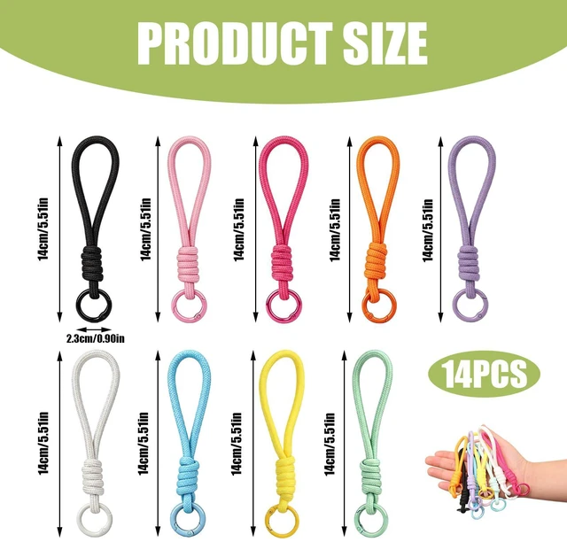 Alt view image 2 of 7 - 18Pcs Paracord Keychain Wristlet Bag Charm Durable and Rope Keychain | Sturdy, Portable, Practical, Multicolored