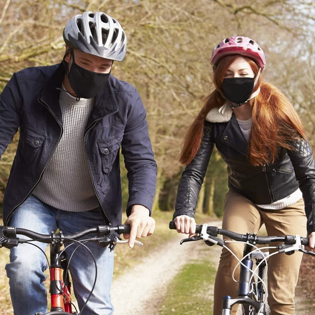Alt view image 5 of 7 - 6pcs/Pack Black Mask Windproof Dustproof Masks Breathable Reusable Washed for Outdoor Sport Half Face Earloop Cotton Masks