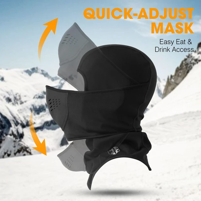 Alt view image 3 of 7 - Winter Balaclava Ski Mask Men Warm for Cold Weather Ski Motorcycle | Vented Neoprene Face Panel, Movable & Breathable, Anti-Fog Thermal Warmth, Snowboard Snowmobile Cycling Outdoor Work