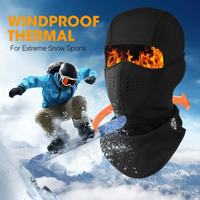 Alt view image 4 of 7 - Winter Balaclava Ski Mask Men Warm for Cold Weather Ski Motorcycle | Vented Neoprene Face Panel, Movable & Breathable, Anti-Fog Thermal Warmth, Snowboard Snowmobile Cycling Outdoor Work