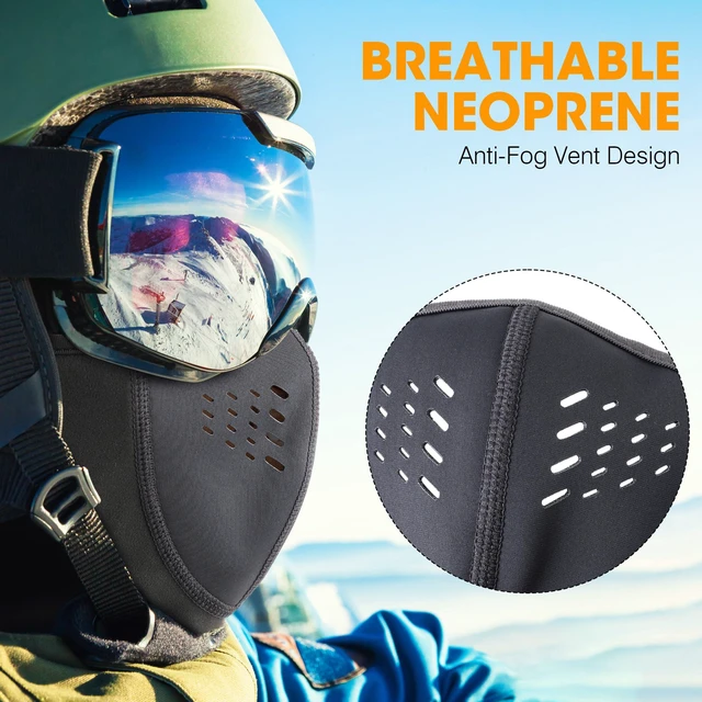 Alt view image 5 of 7 - Winter Balaclava Ski Mask Men Warm for Cold Weather Ski Motorcycle | Vented Neoprene Face Panel, Movable & Breathable, Anti-Fog Thermal Warmth, Snowboard Snowmobile Cycling Outdoor Work