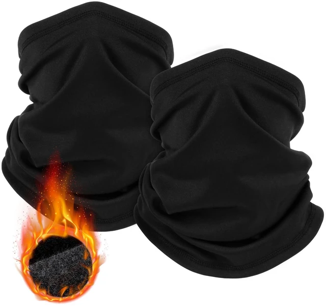 Main image of 2 Pack Winter Neck Gaiter Warmer for Men & Women, Windproof Face Cover Soft Fleece Face Mask Scarf for Cold Weather Outdoor Sports Skiing Cycling