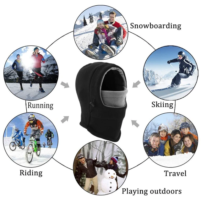 Alt view image 6 of 7 - Balaclava Ski Mask 2 Pcs, Windproof Warm Winter Mask for Men & Women | Full Coverage, Adjustable Fit, Soft Fleece Comfort for Skiing, Snowboarding, Hiking & All Cold Weather Outdoor Sports