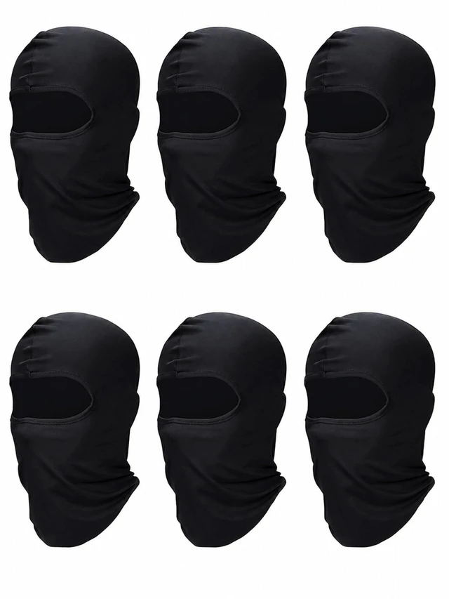 Main image of 6 Pcs Ski Balaclava Men Full Face Cover Mask,Black,Classic | UV Sun Protection, Ice Silk Feel, Black Balaclava Mask, Windproof, for Outdoor Sports Cycling, for Men Women Summer Winter