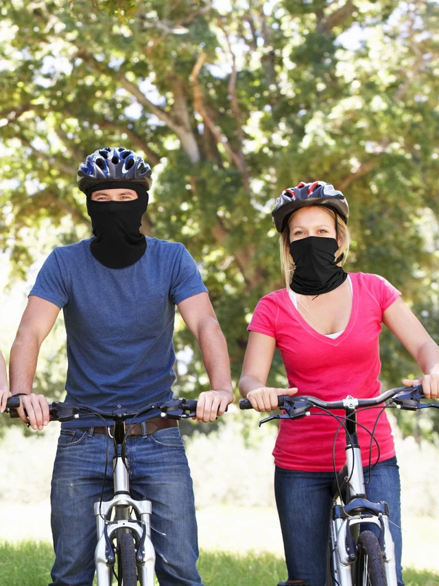 Alt view image 6 of 6 - 6 Pcs Ski Balaclava Men Full Face Cover Mask,Black,Classic | UV Sun Protection, Ice Silk Feel, Black Balaclava Mask, Windproof, for Outdoor Sports Cycling, for Men Women Summer Winter