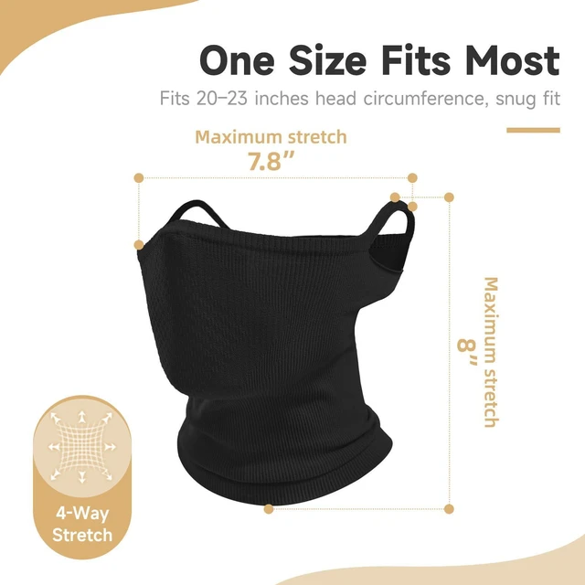 Alt view image 6 of 6 - Thin Ear Loop Neck Gaiter, Lightweight Breathable Outdoor Face Mask | Ear loop anti-slip design, Windproof, Versatile for running, cycling, hiking, fishing, commute & cosplay