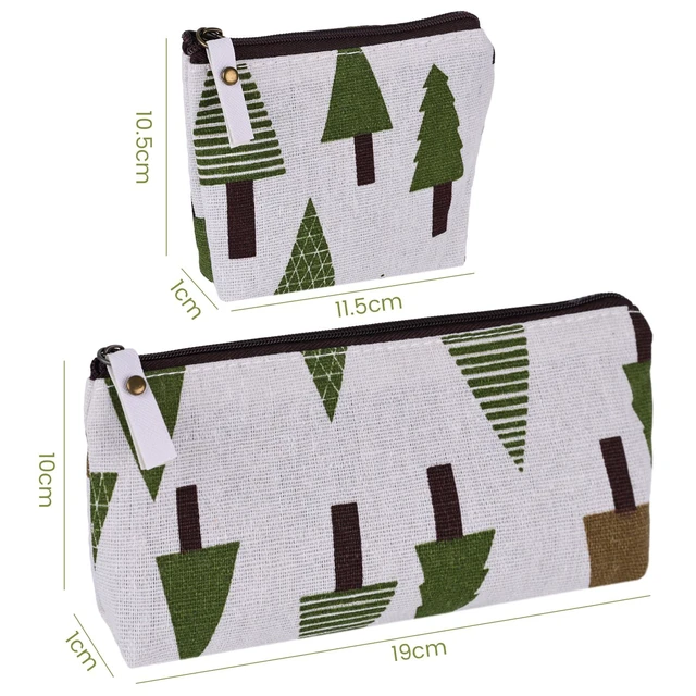 Alt view image 2 of 6 - 10 Packs Canvas Zipper Pencil Bags | Small Cosmetic Makeup Bags Coin Purse Multifunctional, Cosmetic Makeup Bag Small Pouches, Purse
