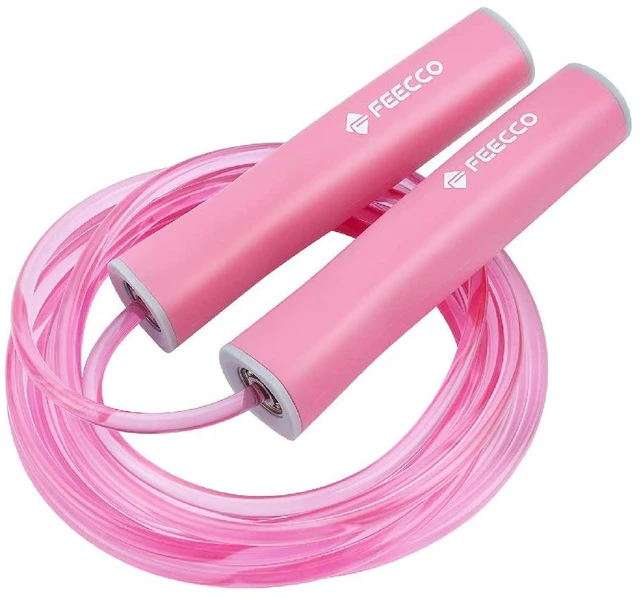 Main image of Jump Rope for Kids, Pink & Blue Rope with Ball Bearings and Robust Handles