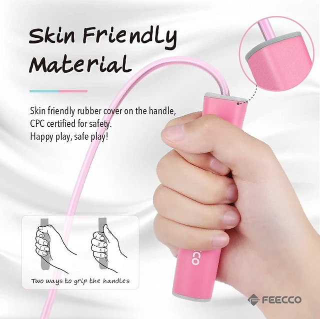 Alt view image 4 of 7 - Jump Rope for Kids, Pink & Blue Rope with Ball Bearings and Robust Handles