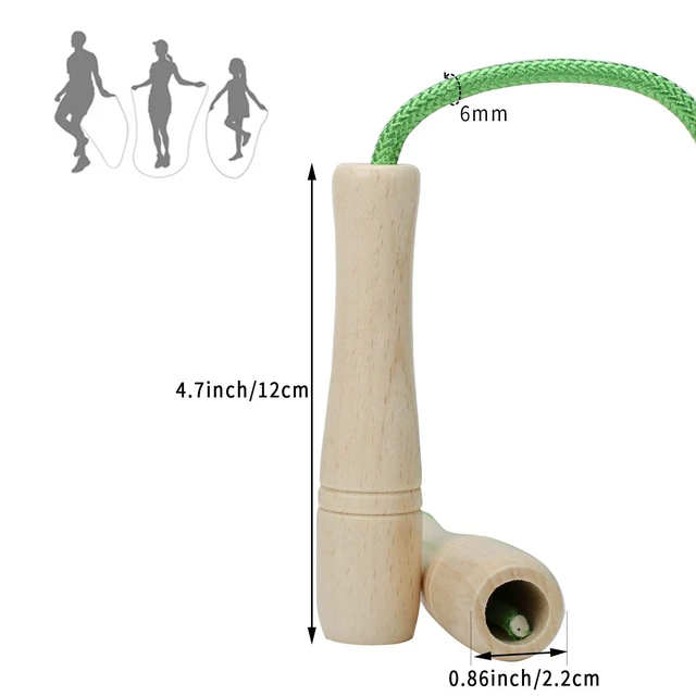 Alt view image 4 of 7 - Jump Rope for Kids, Adjustable Toddler Skipping Rope with Wooden Handle, 8.5ft Child Jumping rope for Girls and Boys Workout Outdoor Activity (Green)