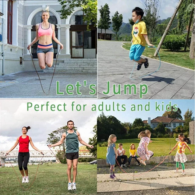 Alt view image 6 of 7 - Jump Rope for Kids, Adjustable Toddler Skipping Rope with Wooden Handle, 8.5ft Child Jumping rope for Girls and Boys Workout Outdoor Activity (Green)