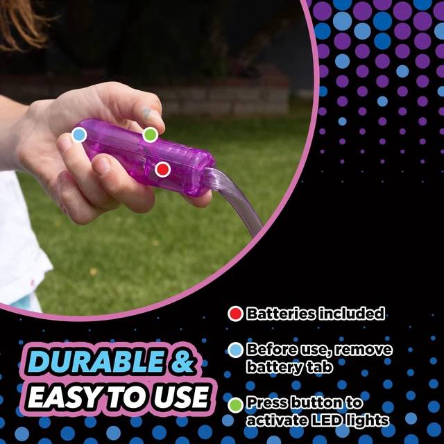 Alt view image 5 of 6 - Sports Hop N' Glow, LED Jump Rope for Kids, Ages 3+ - 7 Feet Long | Purple Glow in the Dark Jumping Rope, Backyard Summer Active Play Toys for Outdoor Yard & Park - Skipping Rope