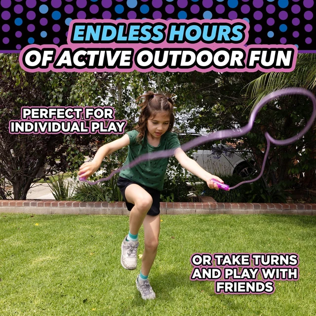 Alt view image 4 of 6 - Sports Hop N' Glow, LED Jump Rope for Kids, Ages 3+ - 7 Feet Long | Purple Glow in the Dark Jumping Rope, Backyard Summer Active Play Toys for Outdoor Yard & Park - Skipping Rope