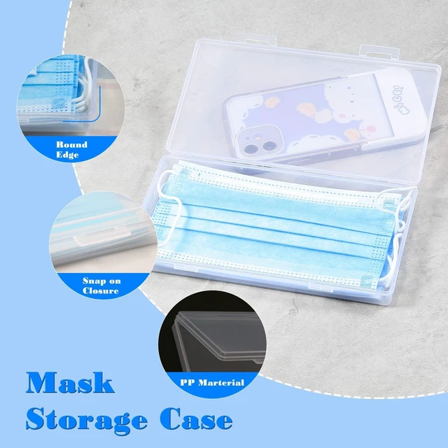 Alt view image 2 of 5 - Mask Storage Case 2 Pack Masks Organizer with Lid Dustproof Clear | Portable Mask Case Storage Box Disposable/Reusable Face Masks Organizer Storage Plastic Box for Mask Pollution Prevention