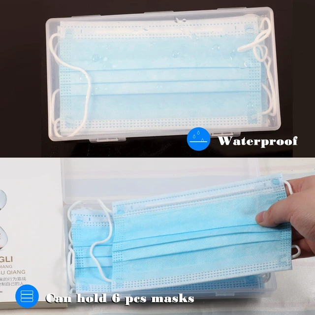 Alt view image 3 of 5 - Mask Storage Case 2 Pack Masks Organizer with Lid Dustproof Clear | Portable Mask Case Storage Box Disposable/Reusable Face Masks Organizer Storage Plastic Box for Mask Pollution Prevention