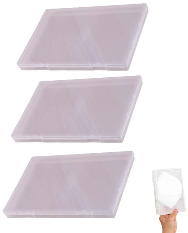 Main image of 3 Pack KN95 Face Masks Storage Case Container Portable KN95 Face Mask Carry Box Clear Protective Hard Cover Organizer for Travel Purse Bag Keep Disposable Reusable Face Masks Clean