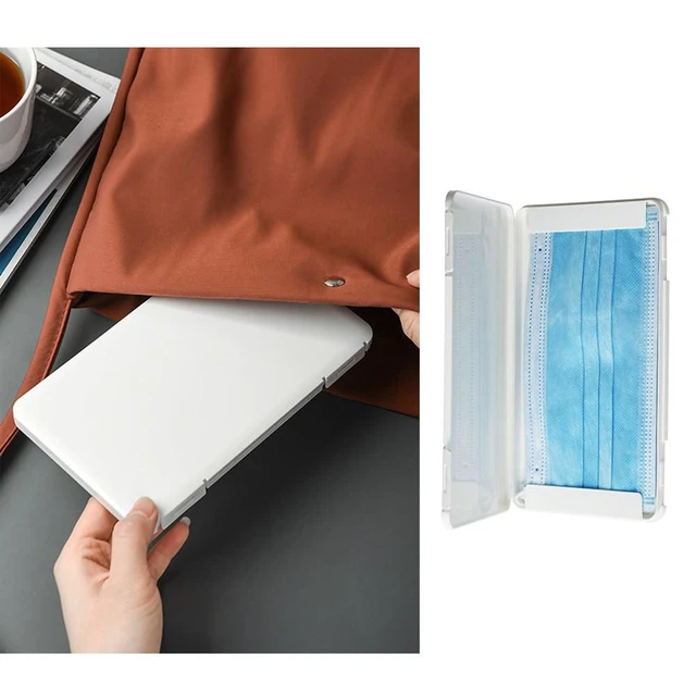 Alt view image 4 of 7 - 3 Pack Disposable Face Masks Case Hard Plastic Face Mask Box Organizer Protector Keeper Storage Bag Holder for Disposable 3 Ply Earloop Face Masks Breathable Mouth Cover 3 Layer Filter