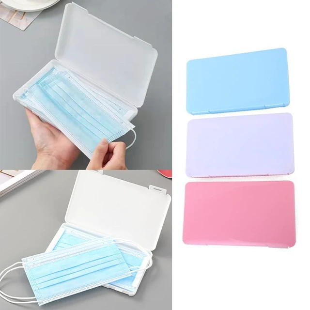 Alt view image 3 of 7 - 3 Pack Disposable Face Masks Case Hard Plastic Face Mask Box Organizer Protector Keeper Storage Bag Holder for Disposable 3 Ply Earloop Face Masks Breathable Mouth Cover 3 Layer Filter