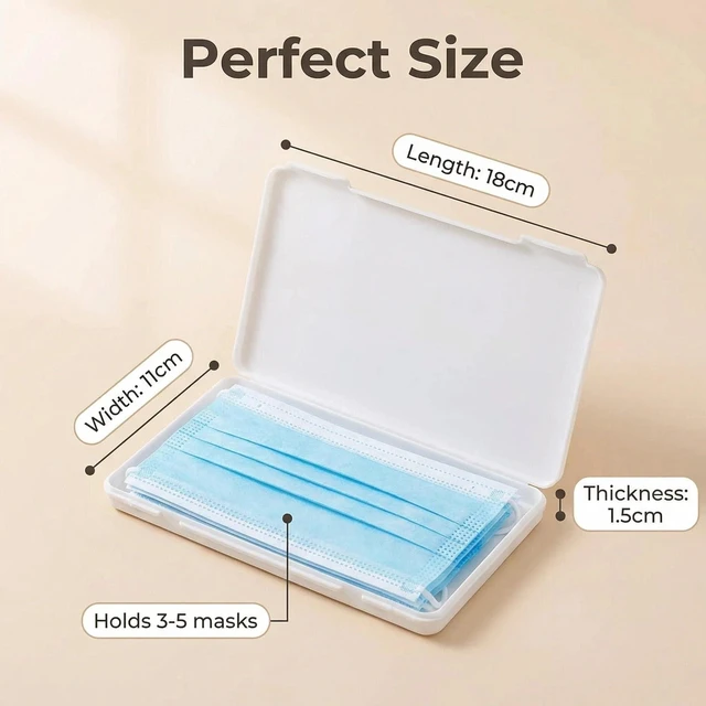 Alt view image 2 of 7 - Eyelash Storage Case,Masks Organizer, False Eyelashes Storage Box Portable,Face Masks Plastic Case Storage Box (White)
