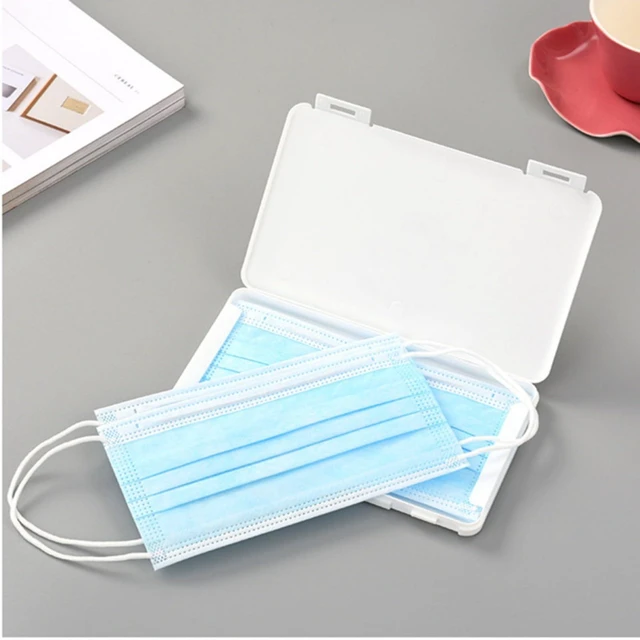 Alt view image 3 of 7 - Eyelash Storage Case,Masks Organizer, False Eyelashes Storage Box Portable,Face Masks Plastic Case Storage Box (White)