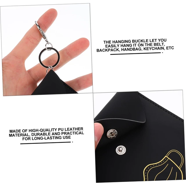 Alt view image 2 of 7 - Portable Mask Storage Bag with Clip Pu Disposable Mask Holder Storage Case for Travel Business Outdoor Use Backpack Handbag Belt or Keychain