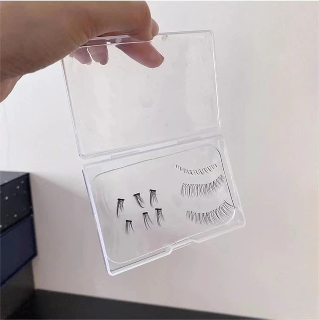 Main image of false eyelash adhesive storage box. Portable dust-proof transparent false eyelash storage tool. Suitable for traveling with you. And daily storage of false eyelashes.