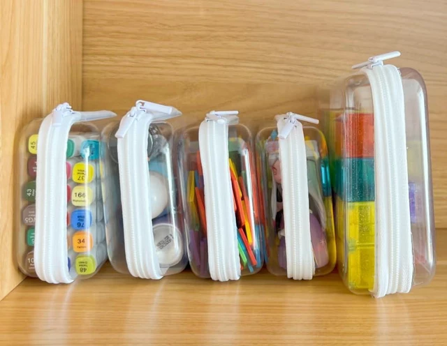 Alt view image 3 of 7 - Clear Hard Shell Zipper Case Pencil Case Pouches for Cosmetic Storage Organizer(S+S)