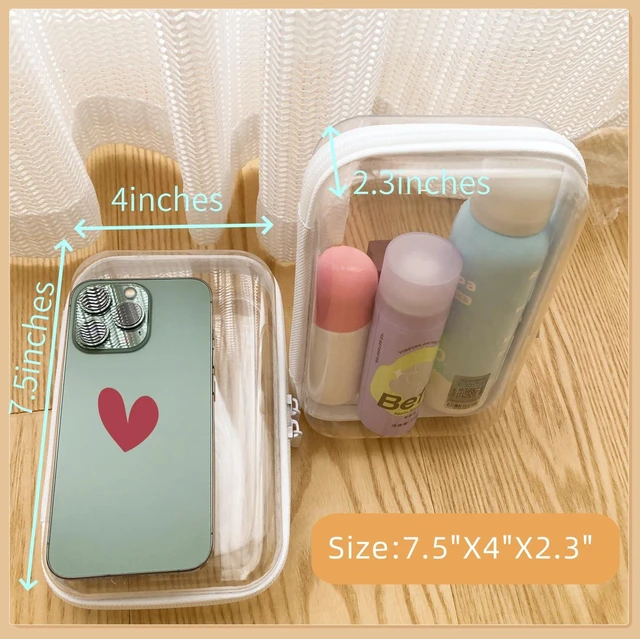 Alt view image 6 of 7 - Clear Hard Shell Zipper Case Pencil Case Pouches for Cosmetic Storage Organizer(S+S)