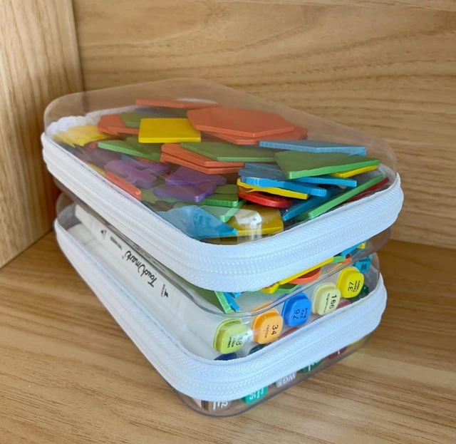 Alt view image 7 of 7 - Clear Hard Shell Zipper Case Pencil Case Pouches for Cosmetic Storage Organizer(S+S)