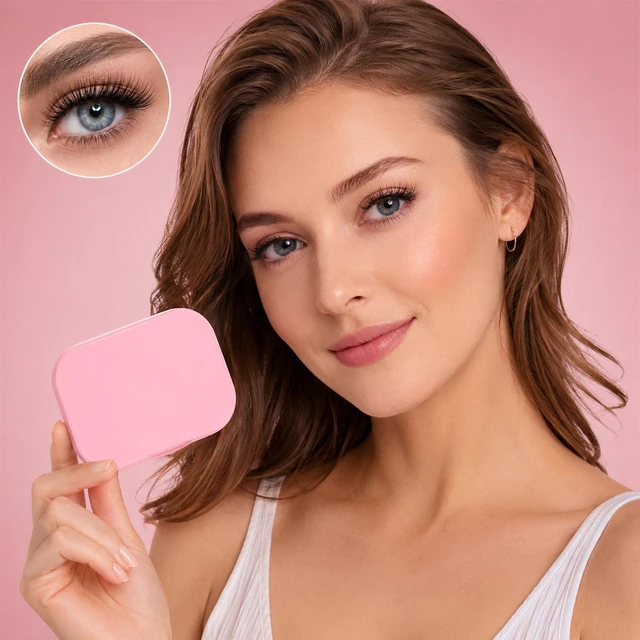 Alt view image 5 of 7 - 3-Layer Eyelash Storage Case with Mirror, Portable Pink Lash Organizer | Makeup Storage Box Empty Travel Cases Cosmetic Organizer Box Fake Eyelash Container Lash Packaging Pink