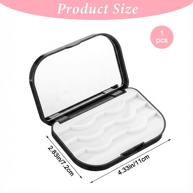 Alt view image 2 of 7 - Eyelash Storage Case, 3 Layer False Eyelash Travel Case Fake Eye Lash Cases with Mirror Makeup Storage Box Empty Cosmetic Organizer Box Lash Packaging Can Store 3 Pairs (Black)