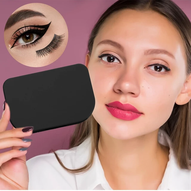 Alt view image 4 of 7 - Eyelash Storage Case, 3 Layer False Eyelash Travel Case Fake Eye Lash Cases with Mirror Makeup Storage Box Empty Cosmetic Organizer Box Lash Packaging Can Store 3 Pairs (Black)