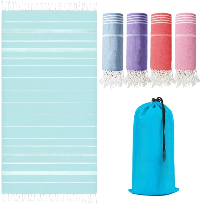 Main image of Oversized Turkish Beach Towel 36"x72", Sand-Free Quick Dry Lightweight Microfiber Pool Bath Towel, Large Travel Beach Blanket for Women, Cruise Essentials, Summer Gift