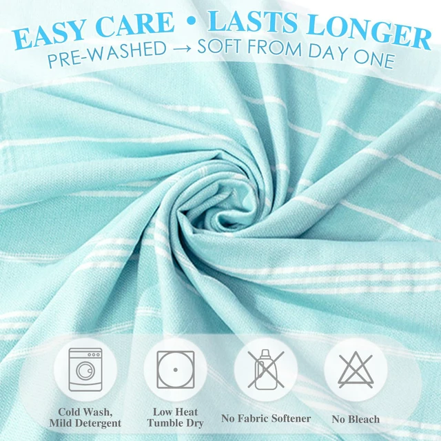 Alt view image 6 of 6 - Oversized Turkish Beach Towel 36"x72", Sand-Free Quick Dry Lightweight Microfiber Pool Bath Towel, Large Travel Beach Blanket for Women, Cruise Essentials, Summer Gift