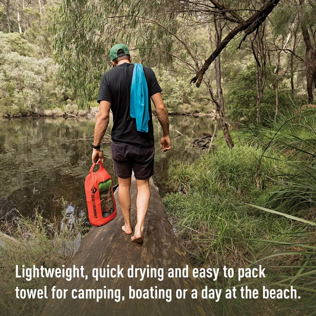 Alt view image 2 of 7 - AirLite Ultralight Towel, Medium, Moonlight Blue | Ultralight, ultra-compact microfiber towel absorbs 3x its weight in water for minimalist camping, hiking, and travel