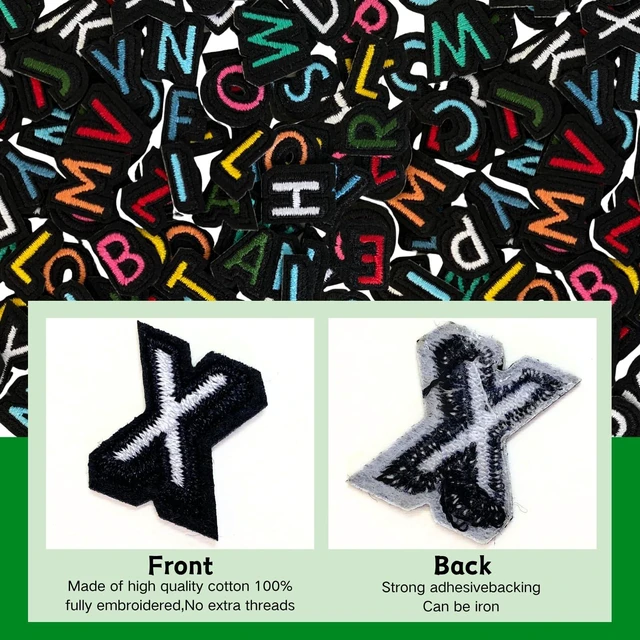 Alt view image 3 of 7 - 0.7" Iron on Letters Patches for Clothing, Hats, Tote Bags, Colorful | Mini Letters Patches for Clothes, Backpacks, Strong Adhesive, Easy Iron, Washable & Sewable 130 Pcs