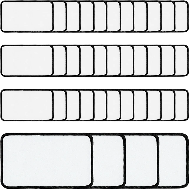 Main image of Sublimation Blanks Patches - 40 PCs Rectangle Large Iron-on Patch with Black Border - Strong Adhesive Badges for DIY Hats Backpack T-Shirt Project
